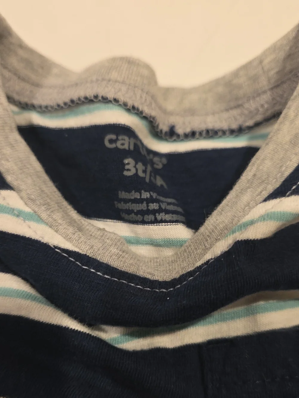 Carter's Navy, White & Light Blue Striped Tank Top 3t